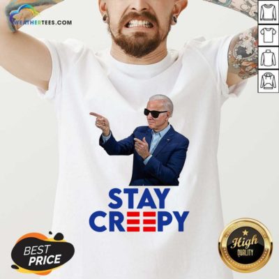 Joe Biden Stay Creepy V-neck - Design By Weathertees.com