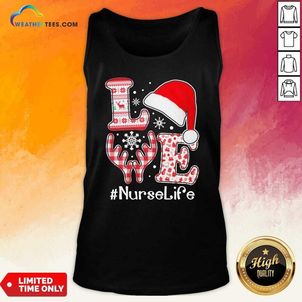 Love Hat Santa And Reindeer #Nurselife Ugly Christmas Tank Top - Design By Weathertees.com