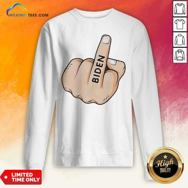 Middle Finger Fuck Biden Sweatshirt - Design By Weathertees.com