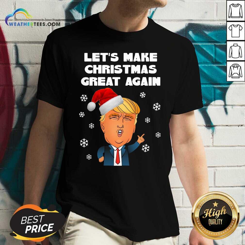 Santa Donald Trump Let’s Make Christmas Great Again V-neck - Design By Weathertees.com
