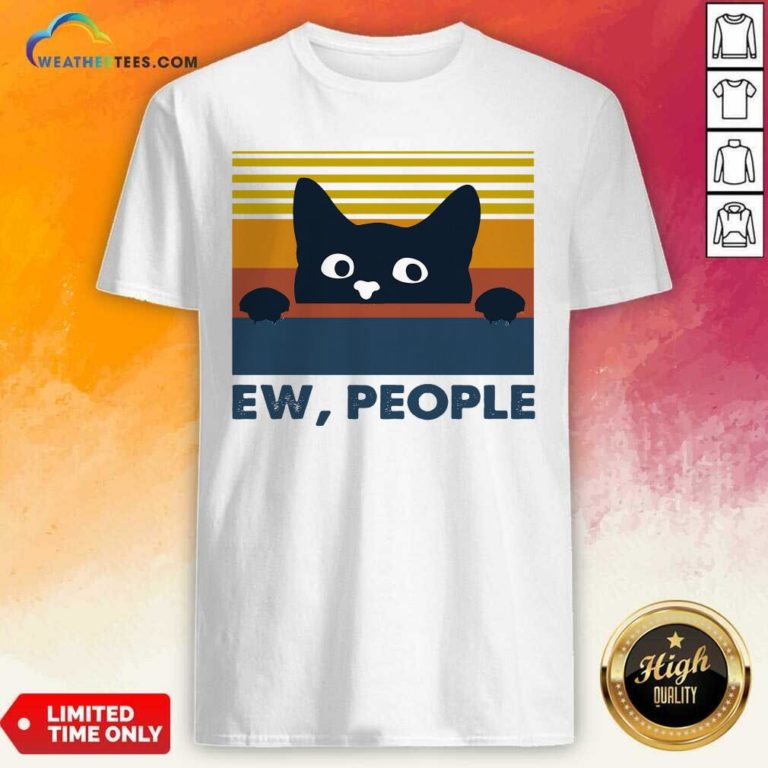 Black Cat Ew People Vintage Retro Shirt - Design By Weathertees.com