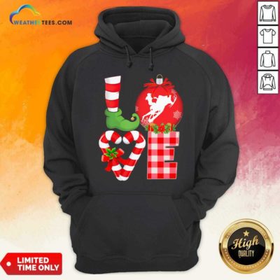Love Snowboarding Pajama Elf Mery Christmas Hoodie - Design By Weathertees.com