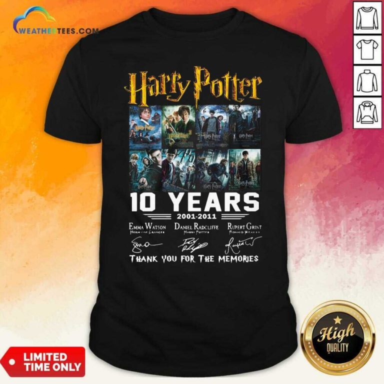 Harry Potter 10 Years 2001 2011 Thank You For The Memories Signatures Shirt - Design By Weathertees.com