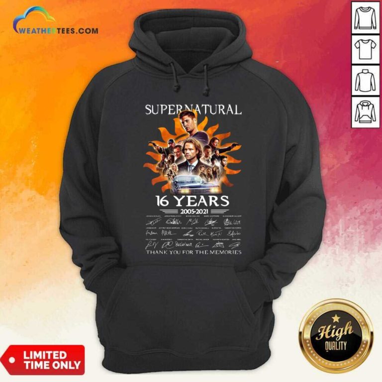 Supernatural 16 Years 2005 2021 Thank You For The Memories Signatures Hoodie - Design By Weathertees.com