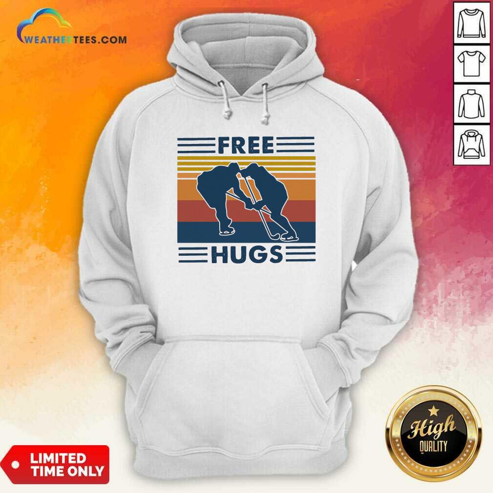 Free Hugs Vintage Retro Hoodie - Design By Weathertees.com