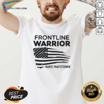 Frontline Warrior Nurse Practitioner American Flag V-neck - Design By Weathertees.com