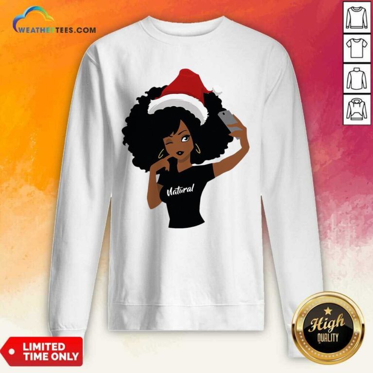 Black Girl Magic Natural Merry Christmas Sweatshirt - Design By Weathertees.com