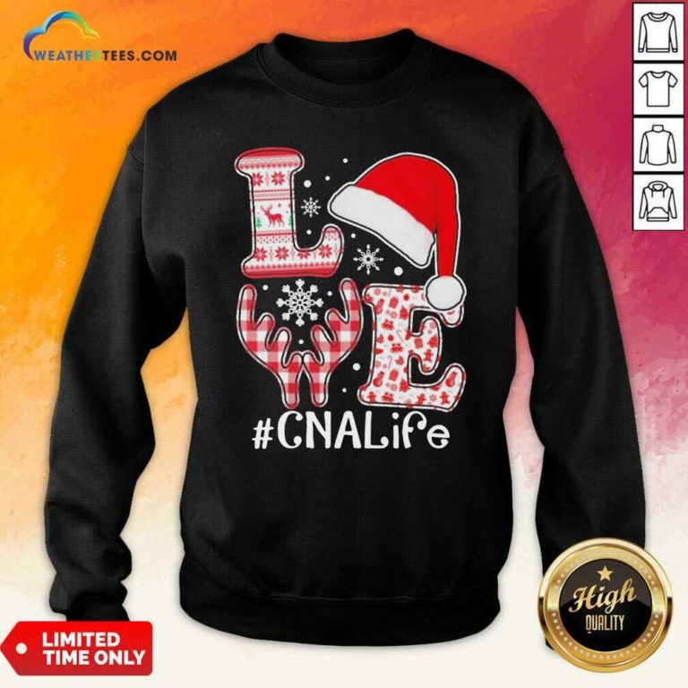 Love Hat Santa And Reindeer #CNA Life Worker Ugly Christmas Sweatshirt - Design By Weathertees.com