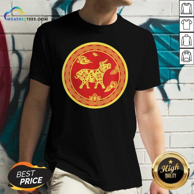 Year Of The Ox 2021 Happy New Year V-neck - Design By Weathertees.com