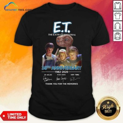 E.T. The Extra Terrestrial 38th Anniversary 1982 2020 Thank You For The Memories Signatures Shirt - Design By Weathertees.com