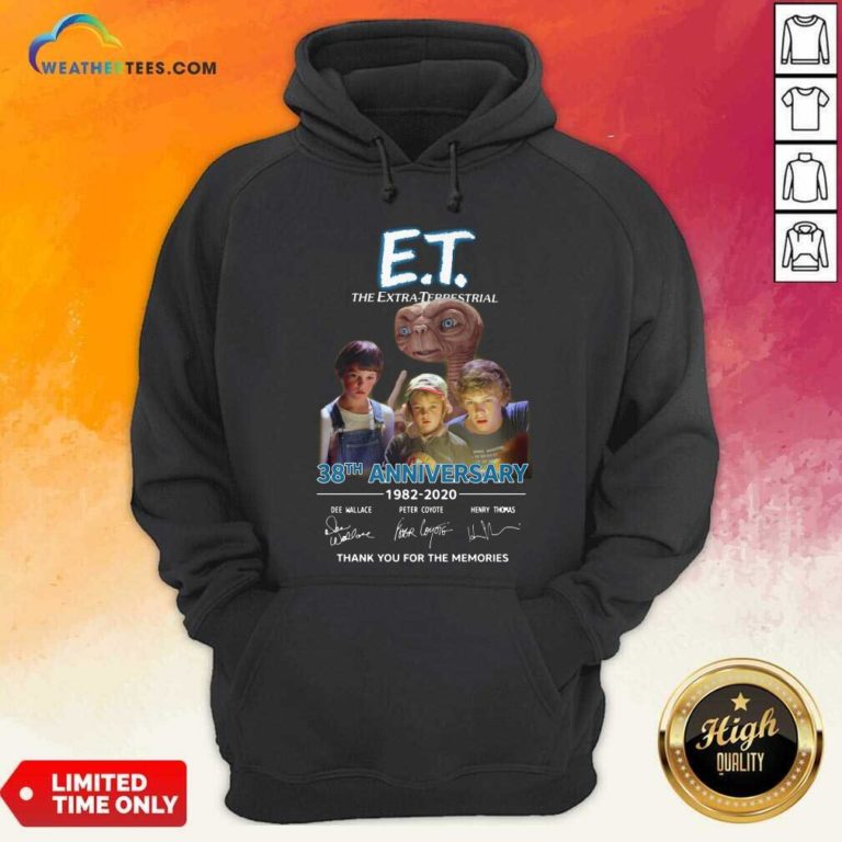 E.T. The Extra Terrestrial 38th Anniversary 1982 2020 Thank You For The Memories Signatures Hoodie - Design By Weathertees.com