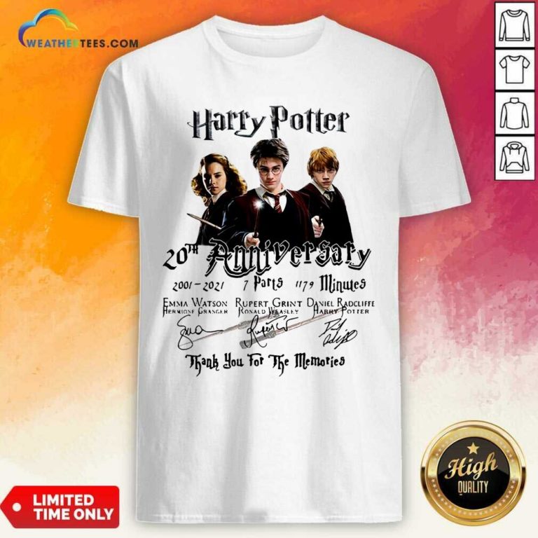 Harry Potter 20th Anniversary 2001 2021 7 Parts 1179 Minutes Signatures Shirt - Design By Weathertees.com
