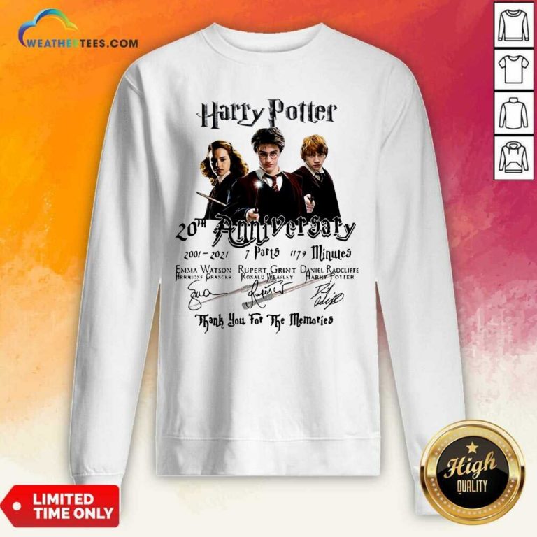 Harry Potter 20th Anniversary 2001 2021 7 Parts 1179 Minutes Signatures Sweatshirt - Design By Weathertees.com