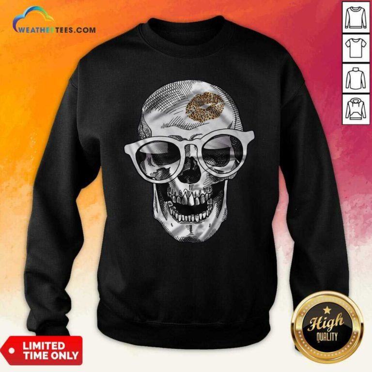 Skull Leopard Lip Sweatshirt - Design By Weathertees.com