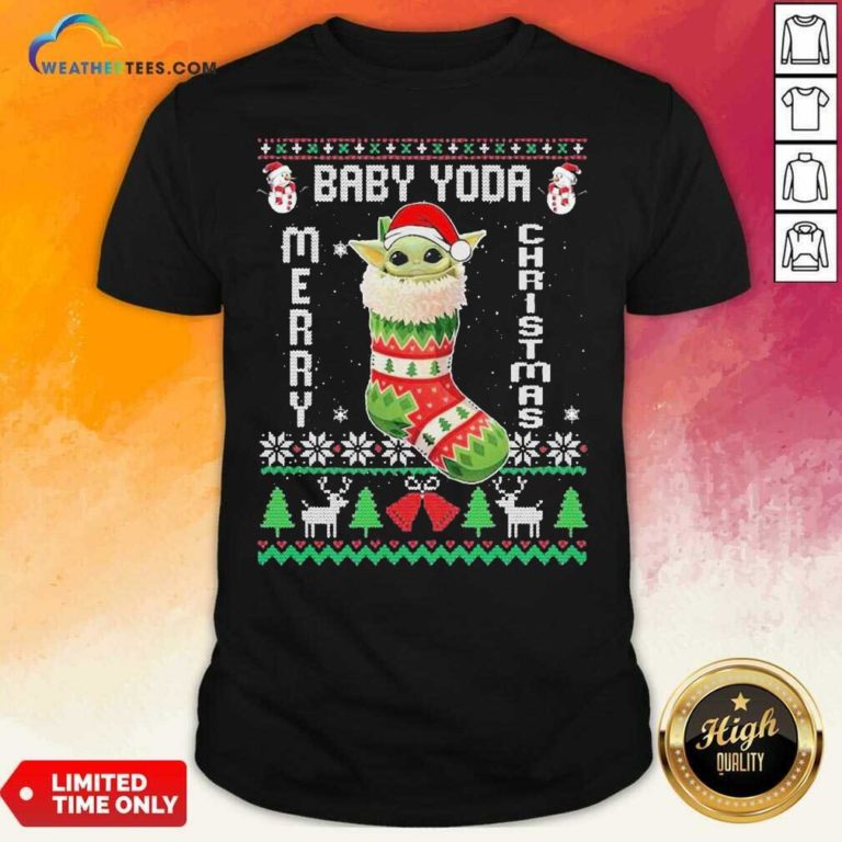 Baby Yoda Hat Santa Ugly Merry Christmas 2020 Shirt - Design By Weathertees.com