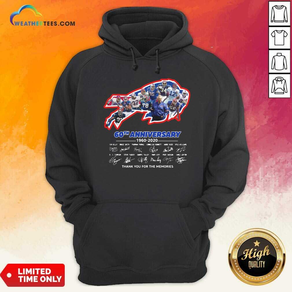 Buffalo Bills 60th Anniversary 1960 2020 Thank You For The Memories Signatures Hoodie - Design By Weathertees.com