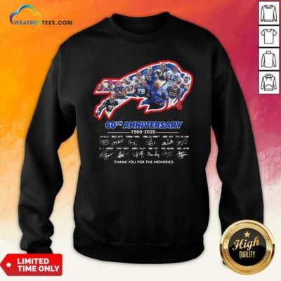Buffalo Bills 60th Anniversary 1960 2020 Thank You For The Memories Signatures Sweatshirt - Design By Weathertees.com