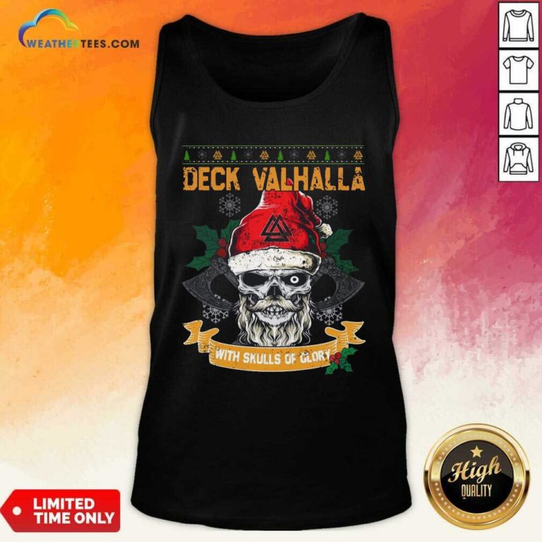 Santa Claus Deck Valhalla With Skulls Of Glory Ugly Merry Christmas Tank Top - Design By Weathertees.com