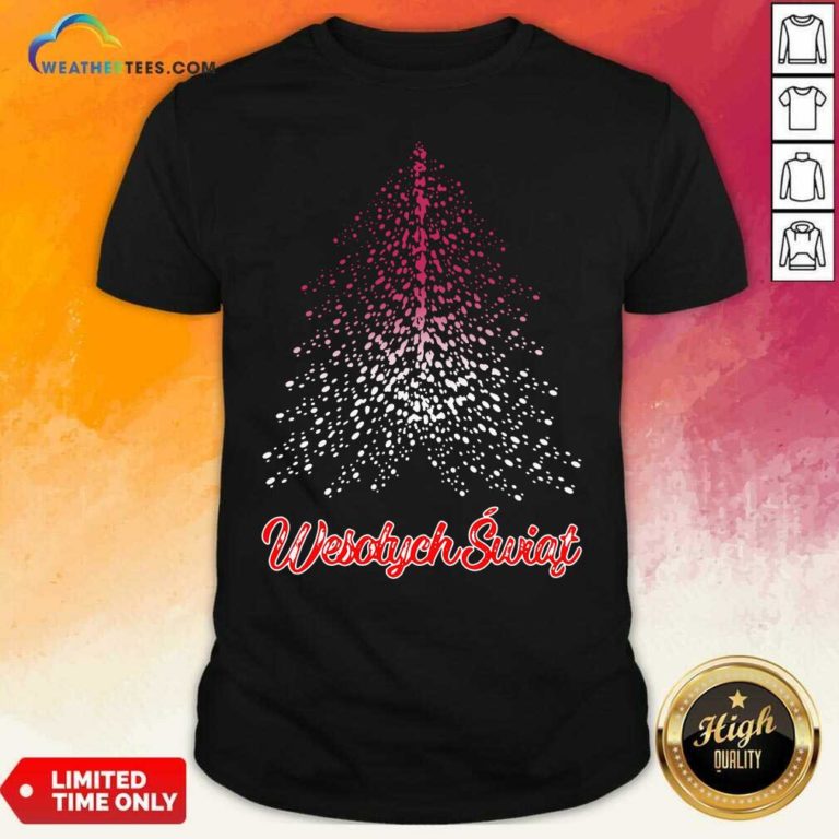 Wesolych Swiat Polish Flag Christmas Tree Shirt - Design By Weathertees.com