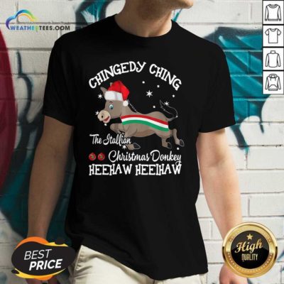 Chingedy Ching Dominick The Christmas Donkey Hee Haw Hee Haw V-neck - Design By Weathertees.com