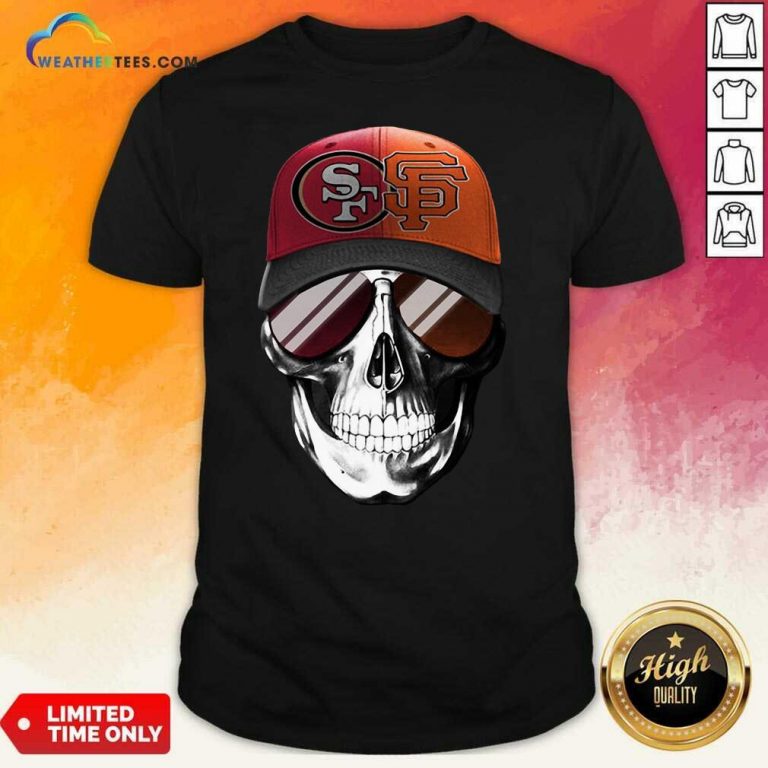 San Francisco 49ers And Los Angeles Lakers Skull Sunglass Shirt - Design By Weathertees.com
