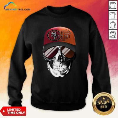 San Francisco 49ers And Los Angeles Lakers Skull Sunglass Sweatshirt - Design By Weathertees.com