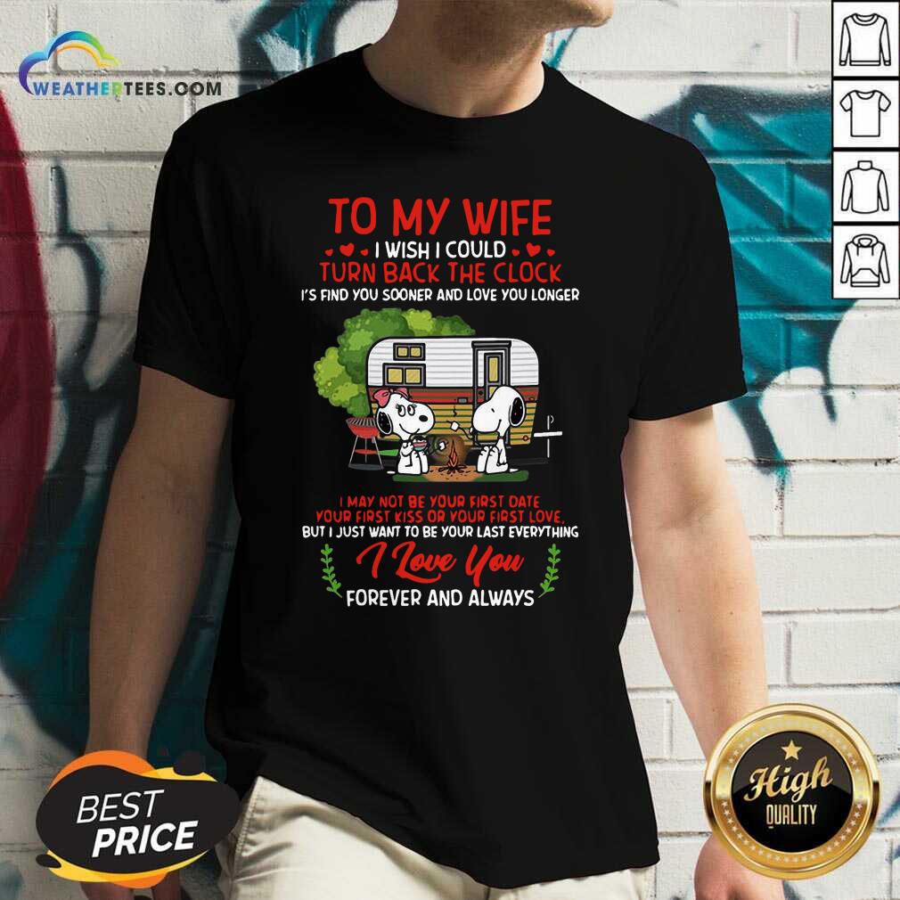 Snoopy And Girlfriend To My Wife Turn Back The Clock I Love You Valentines Day V-neck - Design By Weathertees.com