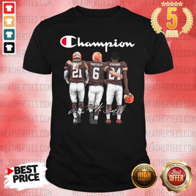 Cleveland Browns Ward Mayfield And Chubb Champion Shirt - Design By Weathertees.com