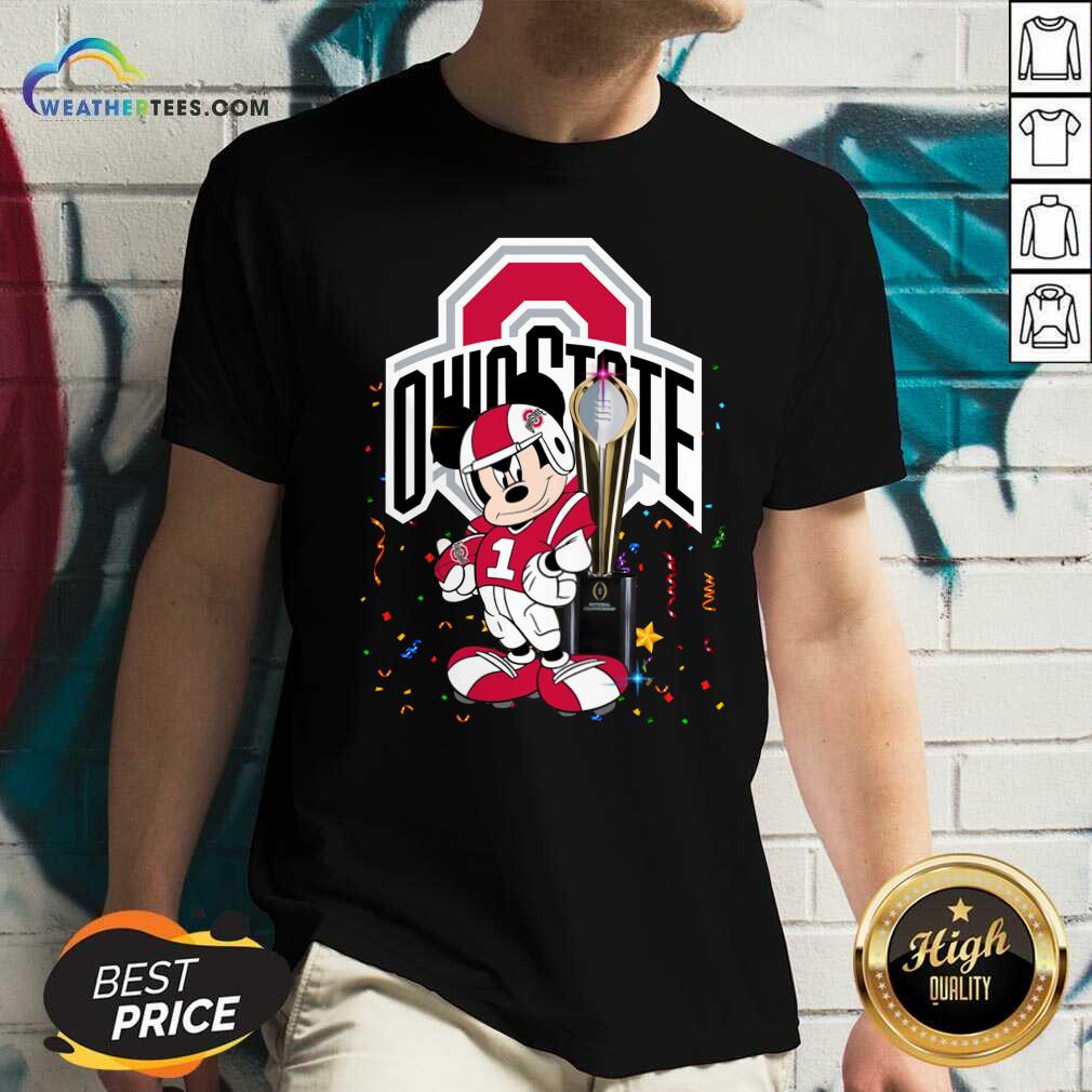 Mickey Mouse Ohio State Buckeyes V-neck - Design By Weathertees.com