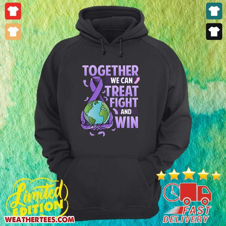 Together We Can Treat Fight And Win World Cancer Day Cancer Awareness Fight Against Cancer Hoodie - Design By Weathertees.com