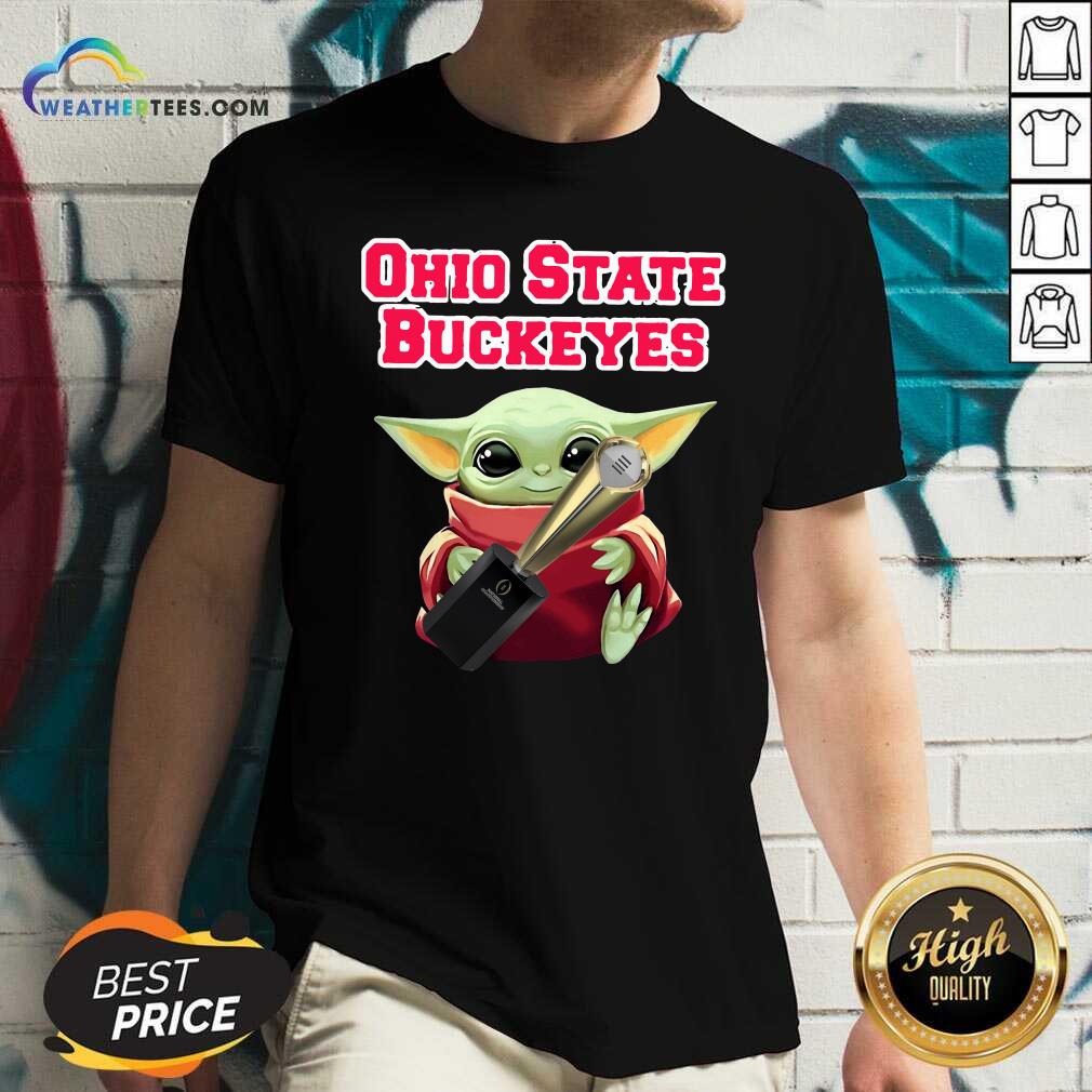 Baby Yoda Ohio State Buckeyes V-neck - Design By Weathertees.com