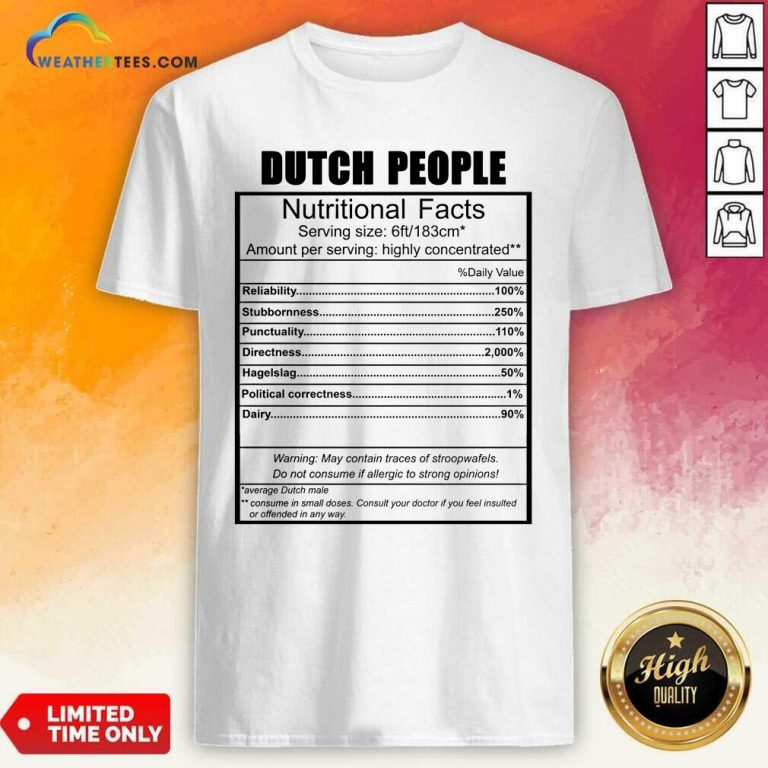 Dutch People Nutritional Facts Weight Lifting Shirt - Design By Weathertees.com