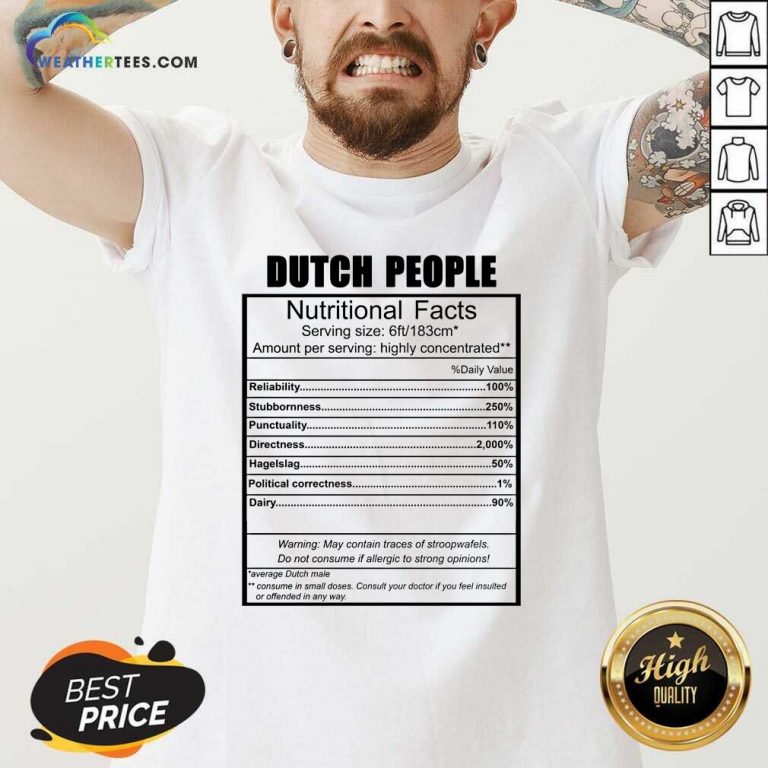 Dutch People Nutritional Facts Weight Lifting V-neck - Design By Weathertees.com
