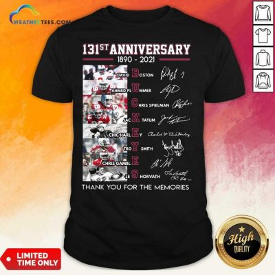 Ohio State Buckeyes Football 131st Anniversary 1890 2021 Thank You For The Memories Signatures Shirt - Design By Weathertees.com