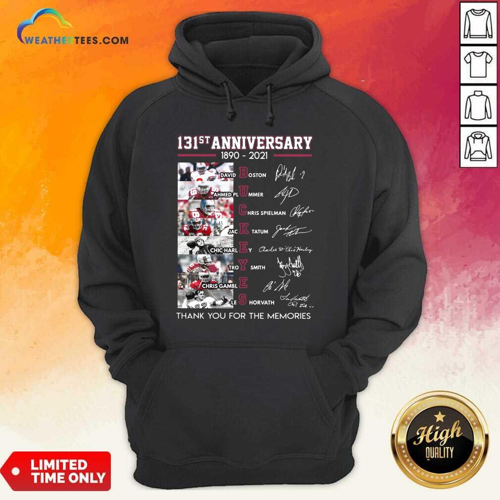 Ohio State Buckeyes Football 131st Anniversary 1890 2021 Thank You For The Memories Signatures Hoodie - Design By Weathertees.com