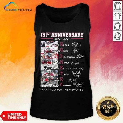 Ohio State Buckeyes Football 131st Anniversary 1890 2021 Thank You For The Memories Signatures Tank Top - Design By Weathertees.com