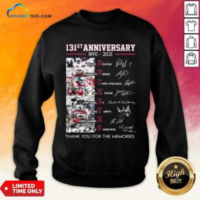 Ohio State Buckeyes Football 131st Anniversary 1890 2021 Thank You For The Memories Signatures Sweatshirt - Design By Weathertees.com