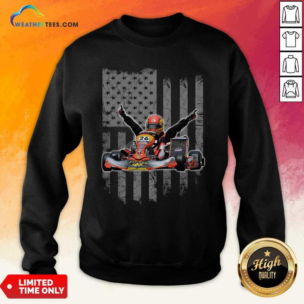 Sports Car Racing American Flag Sweatshirt - Design By Weathertees.com