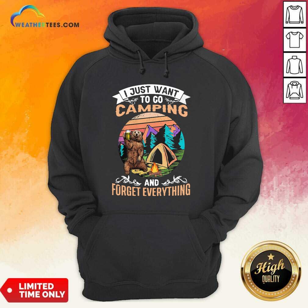  I Just Want To Go Camping And Forget Everything Bear Drink Beer Vintage Hoodie - Design By Weathertees.com