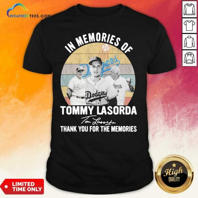 In Memories Of Tommy Lasorda Thank You For The Memories Signatures Vintage Shirt - Design By Weathertees.com
