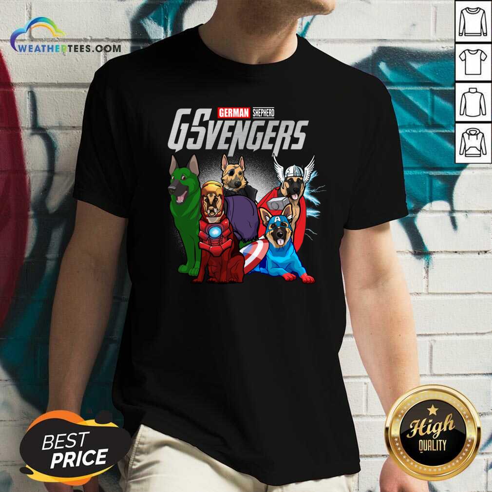 Marvel Avengers German Shepherd Gsvengers V-neck - Design By Weathertees.com