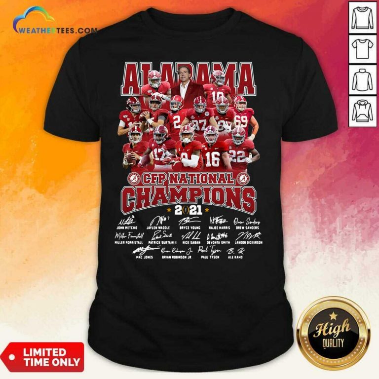 Alabama Crimson Tide CFP National Champions 2021 Signatures Shirt - Design By Weathertees.com