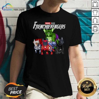 Marvel Avengers French Bulldog Frenchievengers V-neck - Design By Weathertees.com