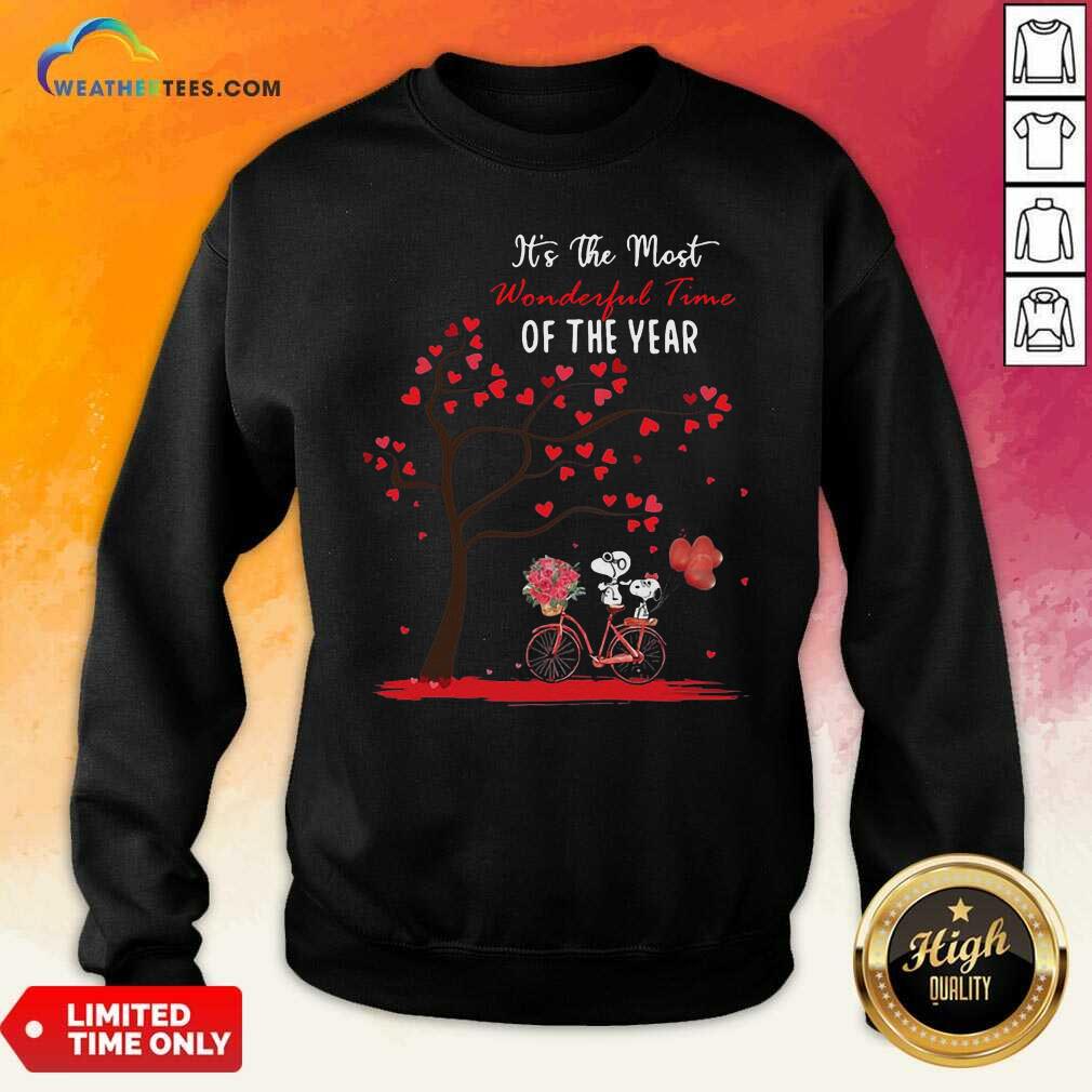 Snoopy And Girlfriend Its The Most Wonderful Time Of The Year Valentines Day Sweatshirt - Design By Weathertees.com