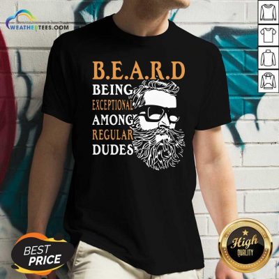 Vintage Being Exceptional Among Regular Dudes Beard V-neck - Design By Weathertees.com