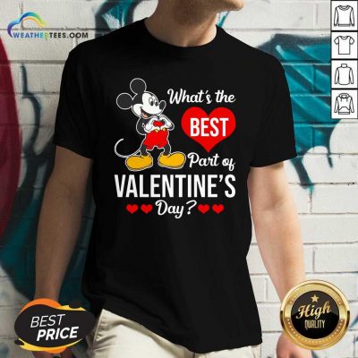 Mickey Mouse Whats The Best Part Of Valentines Day V-neck - Design By Weathertees.com