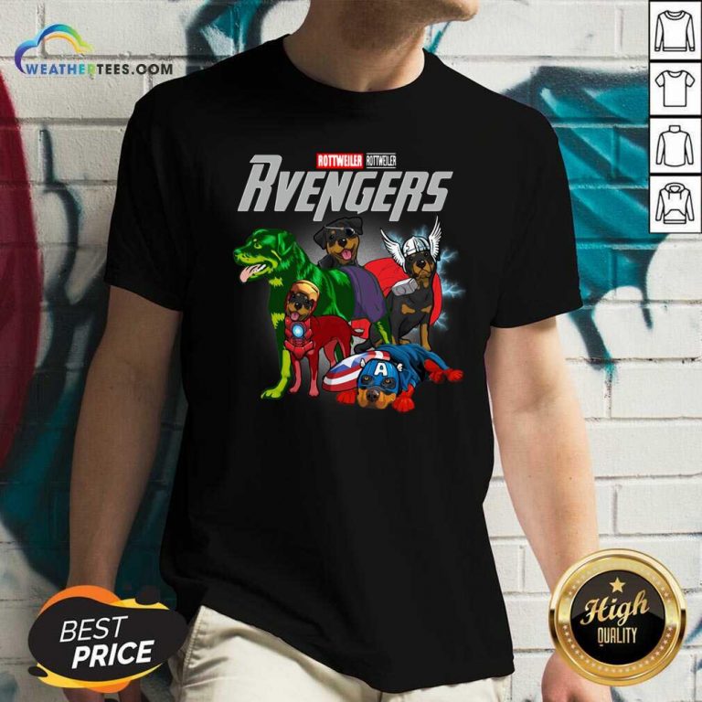 Marvel Avengers Rottweiler Rvengers V-neck - Design By Weathertees.com