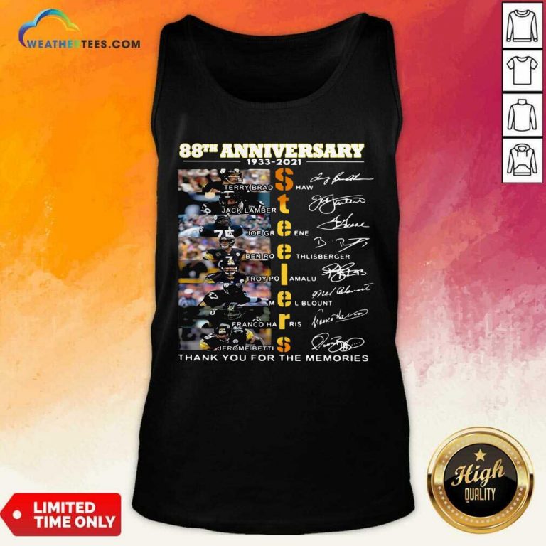 Pittsburgh Steelers Football 88th Anniversary Thank You For The Memories Signatures Tank Top - Design By Weathertees.com