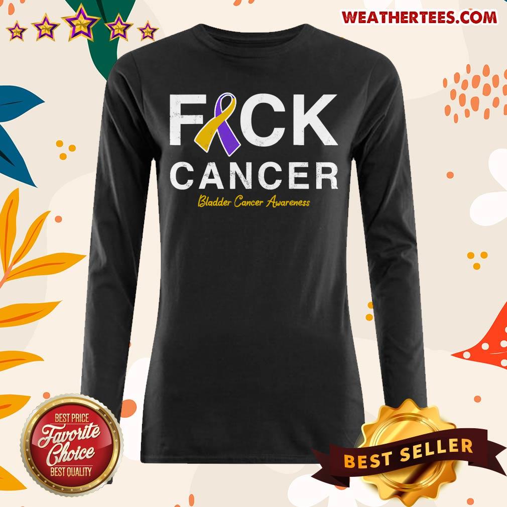 Raise Support Bladder Ribbon Cancer Awareness Pun Long-sleeved - Design By Weathertees.com