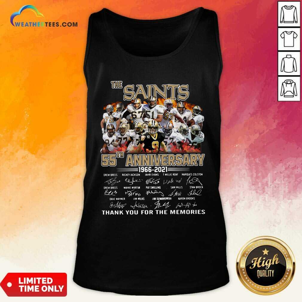 The Saints 55th Anniversary 1966 2021 Signatures Thank Tank Top - Design By Weathertees.com